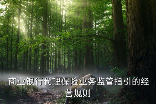  商業(yè)銀行代理保險業(yè)務監(jiān)管指引的經(jīng)營規(guī)則