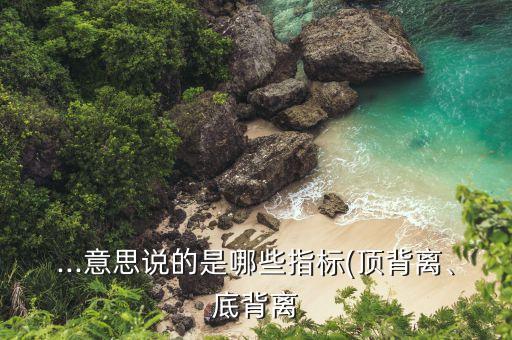 ...意思說的是哪些指標(biāo)(頂背離、底背離