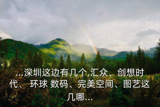 ...深圳這邊有幾個,匯眾、創(chuàng)想時代、 環(huán)球 數(shù)碼、完美空間、圖藝這幾哪...