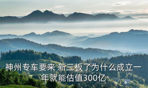 神州專(zhuān)車(chē)要來(lái) 新三板了為什么成立一年就能估值300億