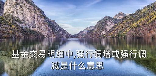  基金交易明細中,強行調(diào)增或強行調(diào)減是什么意思