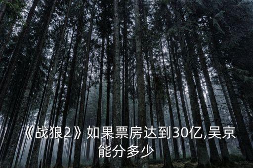 《戰(zhàn)狼2》如果票房達到30億,吳京能分多少