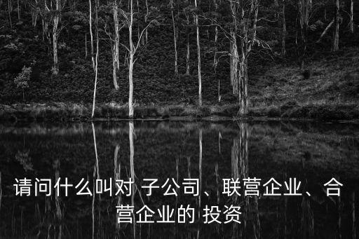 請(qǐng)問什么叫對(duì) 子公司、聯(lián)營企業(yè)、合營企業(yè)的 投資
