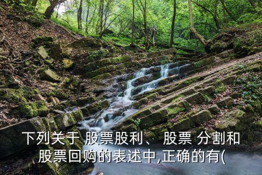 下列關(guān)于 股票股利、 股票 分割和 股票回購的表述中,正確的有(