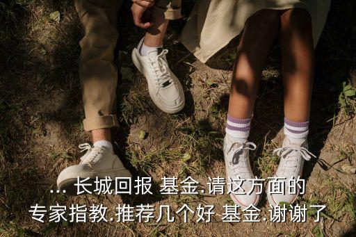... 長(zhǎng)城回報(bào) 基金.請(qǐng)這方面的專(zhuān)家指教.推薦幾個(gè)好 基金.謝謝了