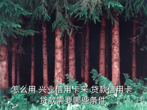 怎么用 興業(yè)信用卡來(lái) 貸款信用卡 貸款需要哪些條件