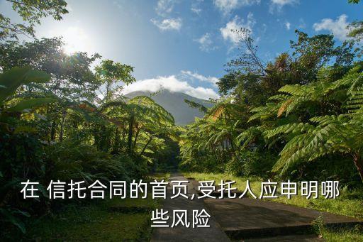 在 信托合同的首頁,受托人應申明哪些風險