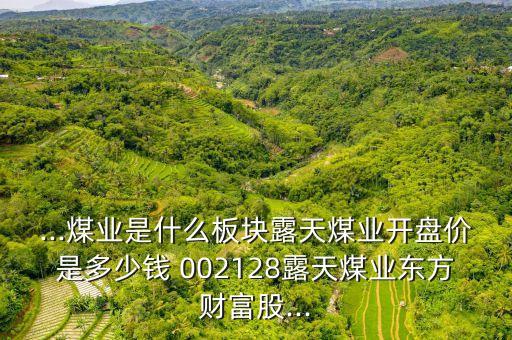 ...煤業(yè)是什么板塊露天煤業(yè)開(kāi)盤(pán)價(jià)是多少錢 002128露天煤業(yè)東方財(cái)富股...
