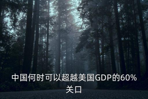 中國何時可以超越美國GDP的60%關口