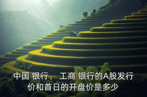 中國 銀行、 工商 銀行的A股發(fā)行價和首日的開盤價是多少