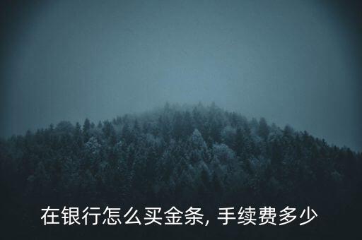 在銀行怎么買(mǎi)金條, 手續(xù)費(fèi)多少