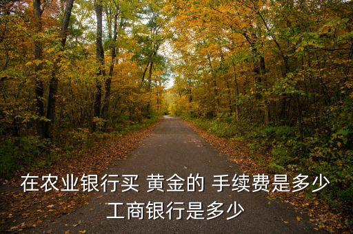 在農(nóng)業(yè)銀行買(mǎi) 黃金的 手續(xù)費(fèi)是多少工商銀行是多少