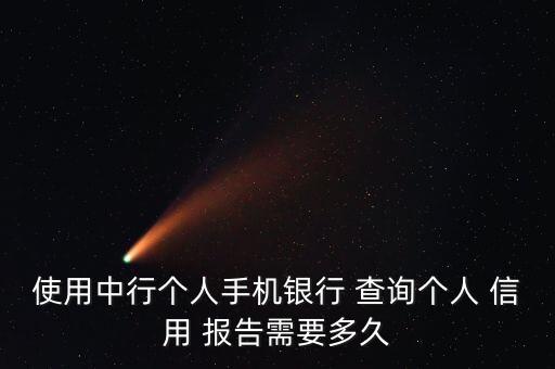使用中行個(gè)人手機(jī)銀行 查詢個(gè)人 信用 報(bào)告需要多久