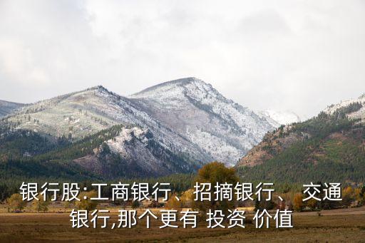 銀行股:工商銀行、招摘銀行、 交通銀行,那個(gè)更有 投資 價(jià)值