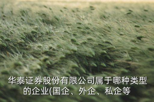  華泰證券股份有限公司屬于哪種類型的企業(yè)(國企、外企、私企等