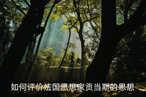 如何評價(jià)法國思想家貢當(dāng)斯的思想