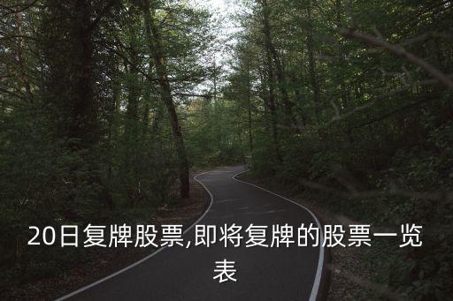 8月20日復牌股票,即將復牌的股票一覽表