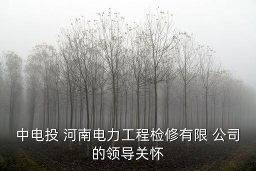 中電投 河南電力工程檢修有限 公司的領(lǐng)導關(guān)懷