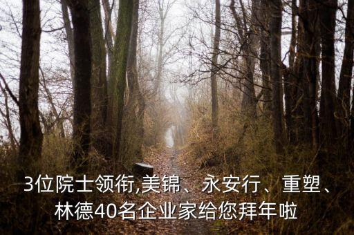 3位院士領(lǐng)銜,美錦、永安行、重塑、林德40名企業(yè)家給您拜年啦