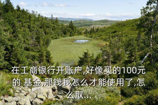 在工商銀行開(kāi)賬戶,好像買的100元的 基金,那錢我怎么才能使用了,怎么取...
