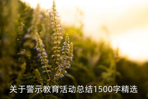 關(guān)于警示教育活動總結(jié)1500字精選