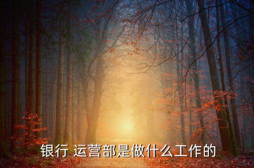  銀行 運(yùn)營(yíng)部是做什么工作的