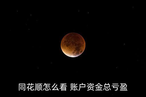 同花順怎么看 賬戶(hù)資金總虧盈