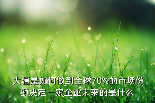  大疆是如何做到全球70%的市場(chǎng)份額決定一家企業(yè)未來的是什么