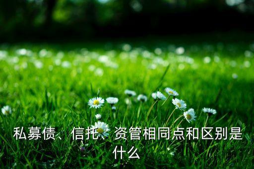  私募債、信托、資管相同點(diǎn)和區(qū)別是什么