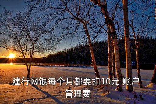 建行網(wǎng)銀每個(gè)月都要扣10元 賬戶(hù) 管理費(fèi)