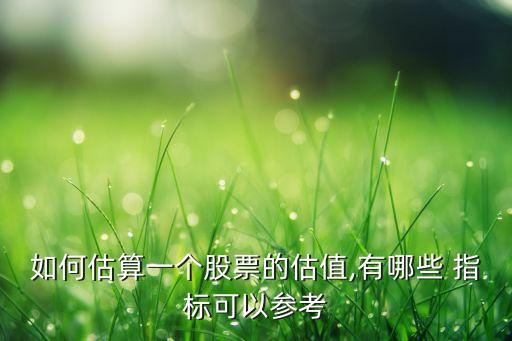 如何估算一個(gè)股票的估值,有哪些 指標(biāo)可以參考