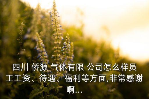 四川 僑源 氣體有限 公司怎么樣員工工資、待遇、福利等方面,非常感謝啊...