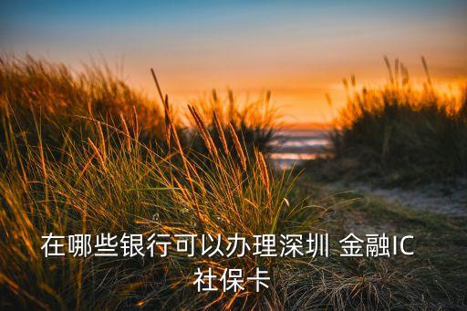 在哪些銀行可以辦理深圳 金融IC 社?？? class=