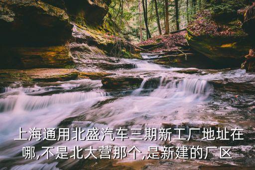  上海通用北盛汽車三期新工廠地址在哪,不是北大營那個(gè),是新建的廠區(qū)