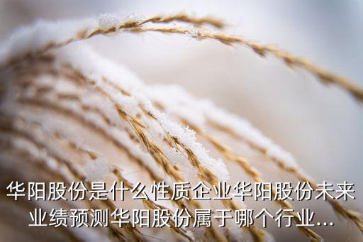 華陽股份是什么性質(zhì)企業(yè)華陽股份未來業(yè)績(jī)預(yù)測(cè)華陽股份屬于哪個(gè)行業(yè)...
