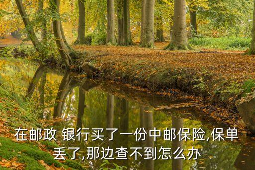 在郵政 銀行買(mǎi)了一份中郵保險(xiǎn),保單丟了,那邊查不到怎么辦
