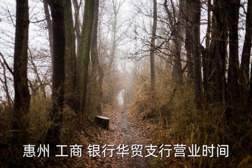 惠州 工商 銀行華貿(mào)支行營業(yè)時(shí)間
