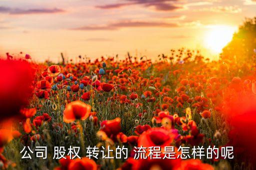 公司 股權 轉讓的 流程是怎樣的呢