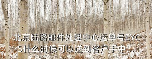  北京陸路郵件處理中心運(yùn)單號EYCS什么時(shí)候可以送到客戶手中...