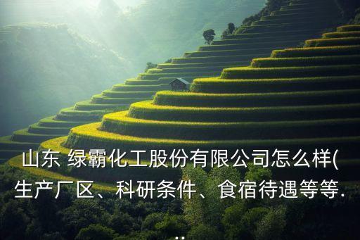 山東 綠霸化工股份有限公司怎么樣(生產廠區(qū)、科研條件、食宿待遇等等...