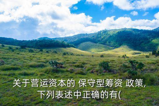 關(guān)于營(yíng)運(yùn)資本的 保守型籌資 政策,下列表述中正確的有(