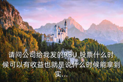 請問公司給我發(fā)的RSU 股票什么時候可以有收益也就是說什么時候能拿到實(shí)...