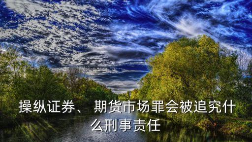  操縱證券、 期貨市場罪會(huì)被追究什么刑事責(zé)任