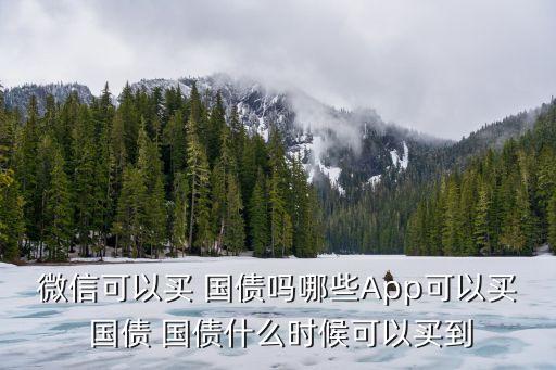 微信可以買 國(guó)債嗎哪些App可以買 國(guó)債 國(guó)債什么時(shí)候可以買到