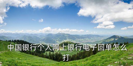  中國銀行個人網上銀行電子回單怎么打