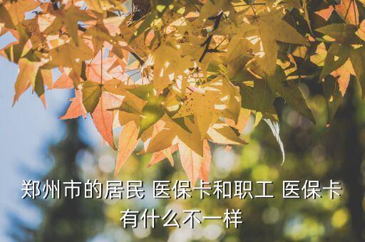 鄭州市的居民 醫(yī)保卡和職工 醫(yī)?？ㄓ惺裁床灰粯? class=