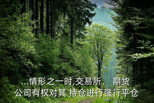 ...情形之一時(shí),交易所、 期貨 公司有權(quán)對(duì)其 持倉(cāng)進(jìn)行強(qiáng)行平倉(cāng)