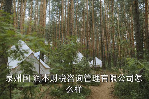泉州國 潤本財(cái)稅咨詢管理有限公司怎么樣