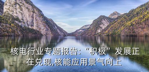  核電行業(yè)專題報告:“積極”發(fā)展正在兌現(xiàn),核能應用景氣向上