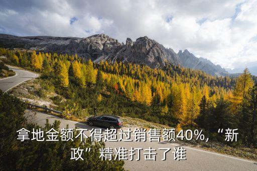 拿地金額不得超過銷售額40%,“新政”精準(zhǔn)打擊了誰